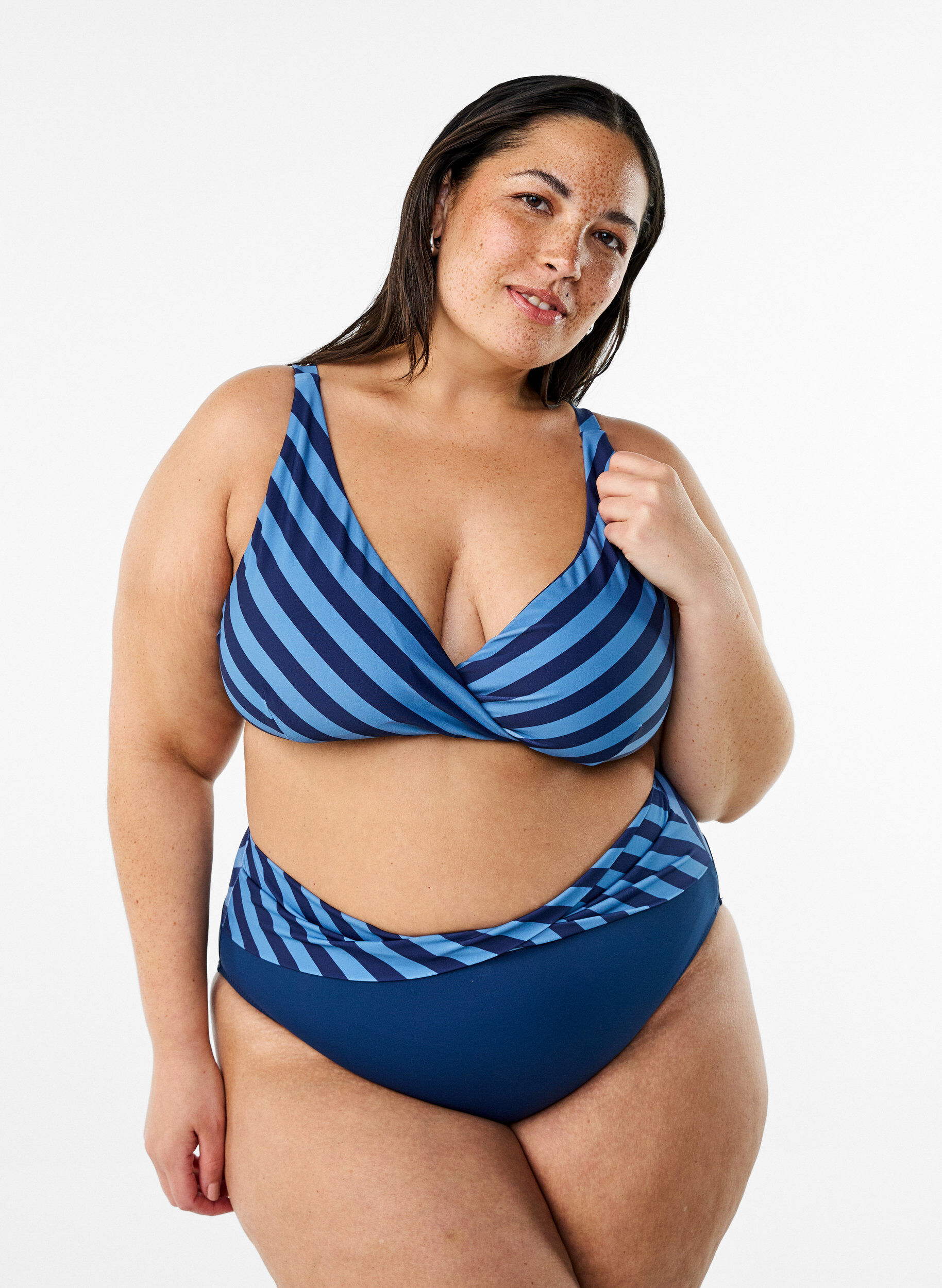 Bikini briefs with wrap detail, Blue, Model