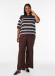 Striped knit top with short sleeves, Brown, Model image number 1