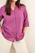 Cotton shirt blouse with a v-neck, Red, Model image number 4