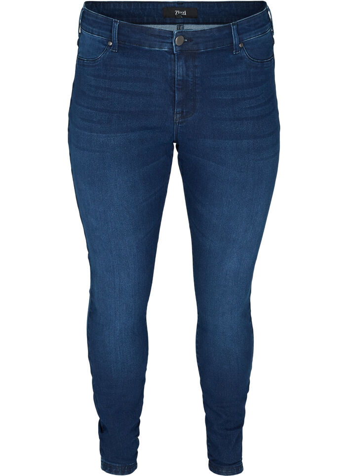 Cotton-blend jeggings, Blue, Packshot image number 0