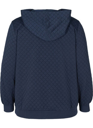 Sweater cardigan with a hood a zip, Navy Blazer, Packshot image number 1