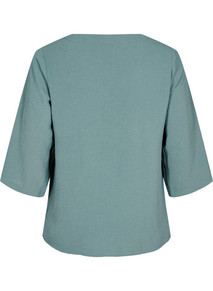 Blouse with 3/4 sleeves, Green, Packshot image number 1