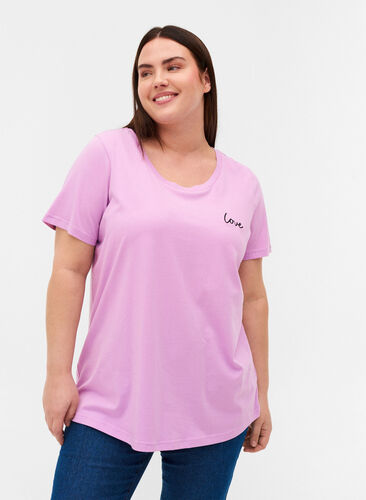 Short-sleeved t-shirt with print, Violet Tulle, Model image number 0