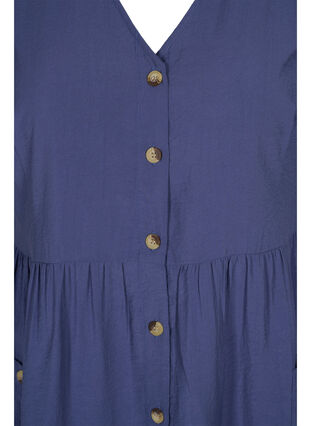 Short sleeve dress with buttons and pockets, Nightshadow Blue, Packshot image number 2