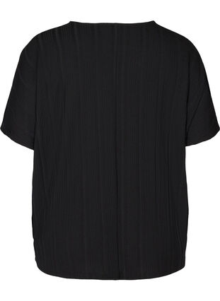 Short-sleeved t-shirt with texture, Black, Packshot image number 1
