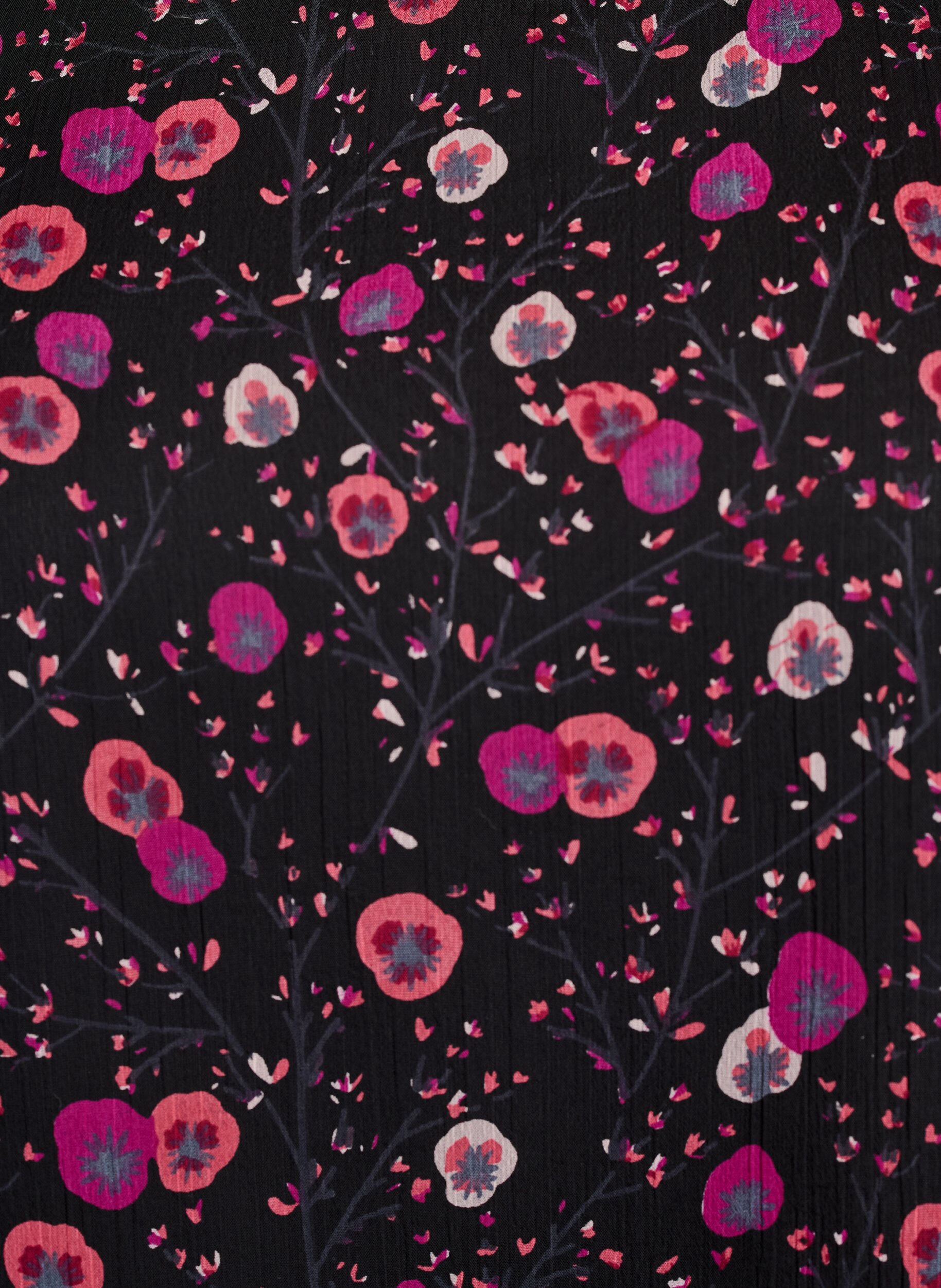 ZizzifashionFloral chiffon blouse with sheer sleeves, Black, Packshot image number 2