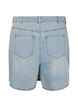 Denim skorts with a wrap-over effect and high waist, Light Blue, Packshot image number 1