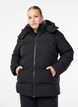 Short puffer jacket with detachable hood, Black, Model image number 0