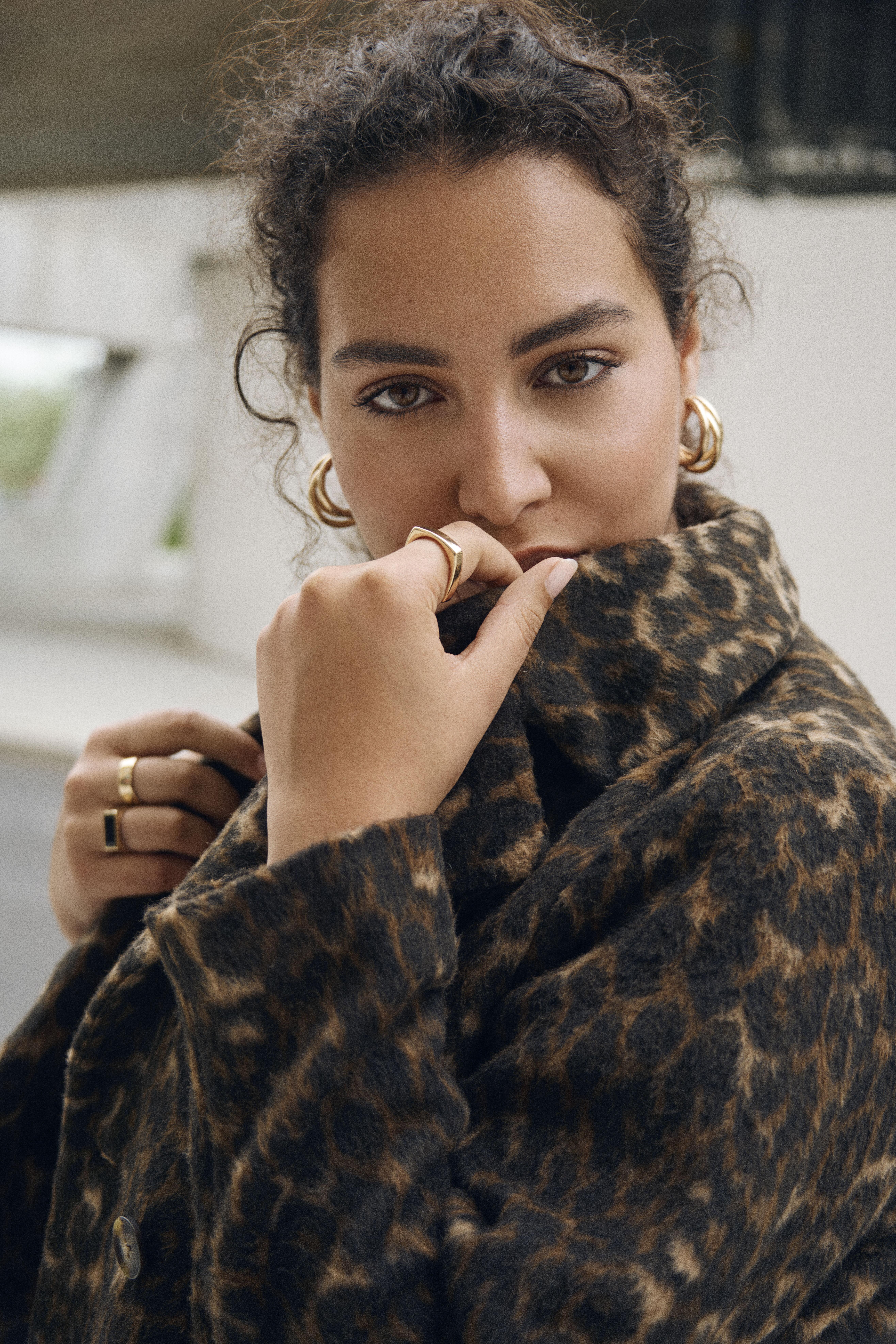 Zizzifashion Leopard coat, , Model