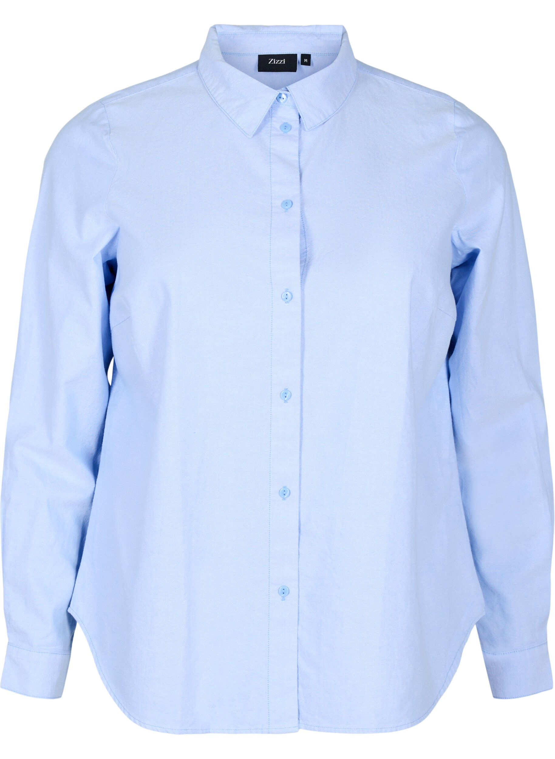 Zizzifashion Long-sleeved cotton shirt, Light Blue, Packshot image number 0