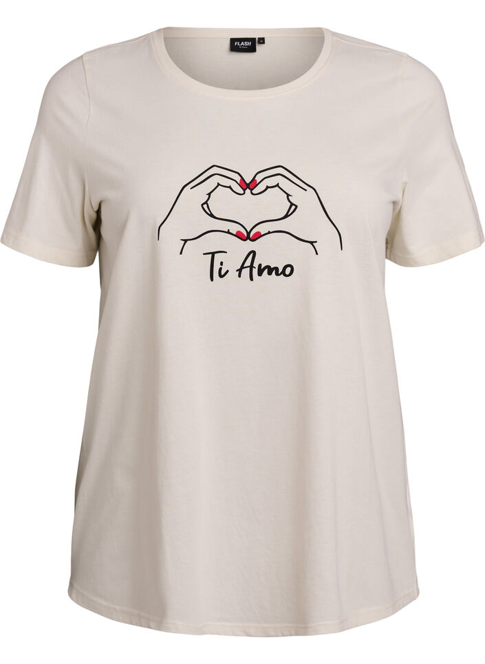 T-shirt with motif, White, Packshot image number 0
