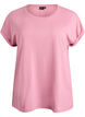 Short sleeved cotton blend t-shirt, Rose, Packshot image number 0
