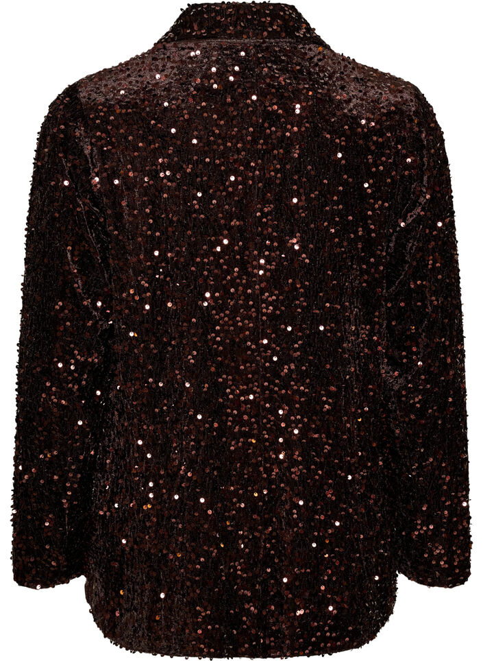 Sequin blazer, Brown, Packshot image number 1