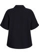 Short-sleeved shirt in cotton muslin, Black, Packshot image number 1