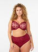 Hipster string in microfiber with lace details, Dark Bordeaux, Model image number 0