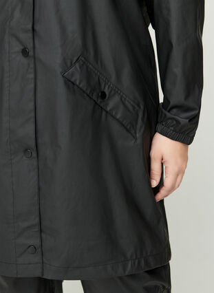 Hooded raincoat with taped seams, Black, Model image number 2