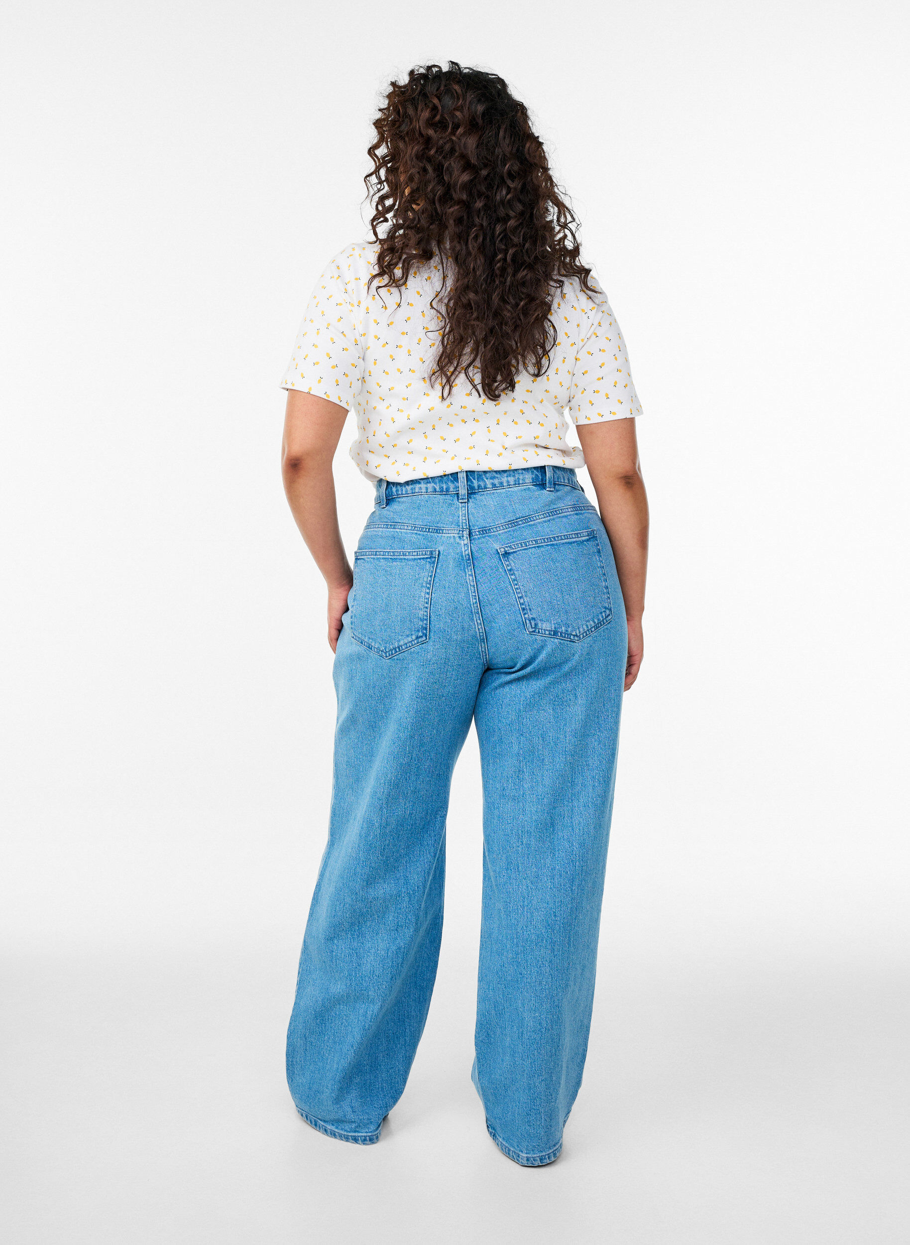 Zizzifashion Cotton T-shirt with all-over print, White, Model image number 2