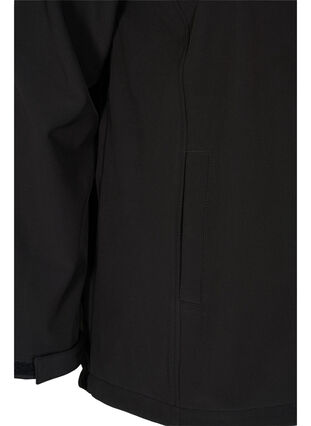 Softshell jacket with detachable hood, Black, Packshot image number 3