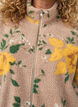 Floral fleece jacket with a high neck and zip, Beige, Model image number 3