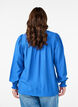 Viscose blouse with smock and gathered details, Blue, Model image number 2