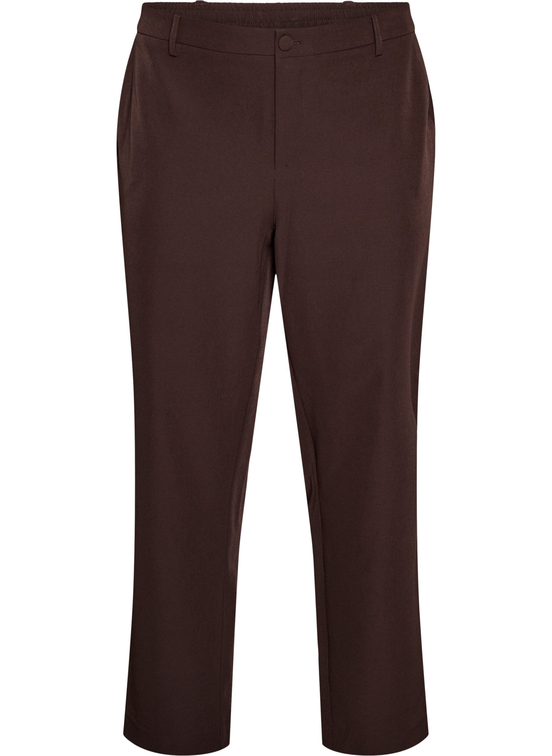 ZizzifashionTrousers with pockets and straight legs, Brown, Packshot image number 0
