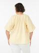 Small check blouse with an elasticated neckline and elbow-length sleeves, Yellow, Model image number 2