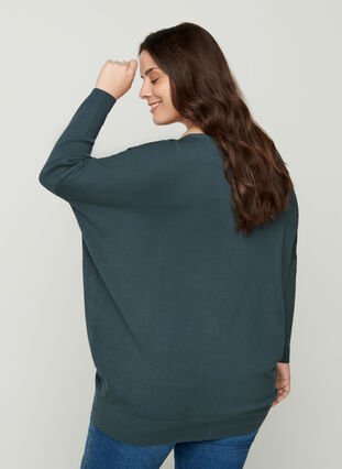 Knit blouse, Dark Slate, Model image number 1