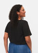 Short sleeve t-shirt with v-neckline, Black, Model image number 2