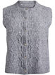 Patterned knitted vest with decorative buttons, Grey, Packshot image number 0