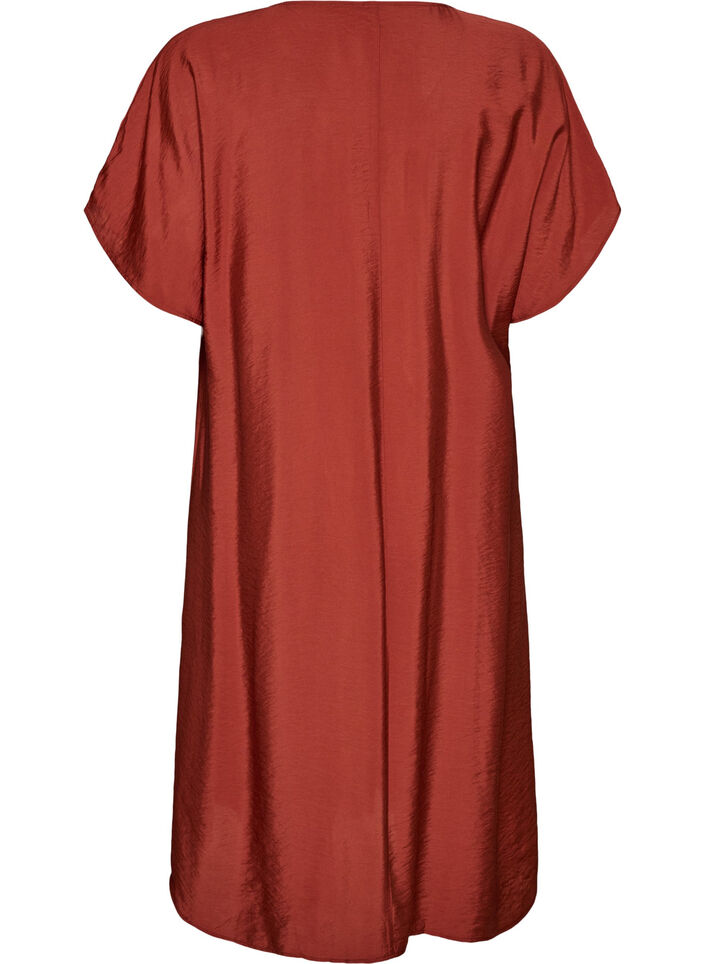 V-neck dress in viscose, Red, Packshot image number 1