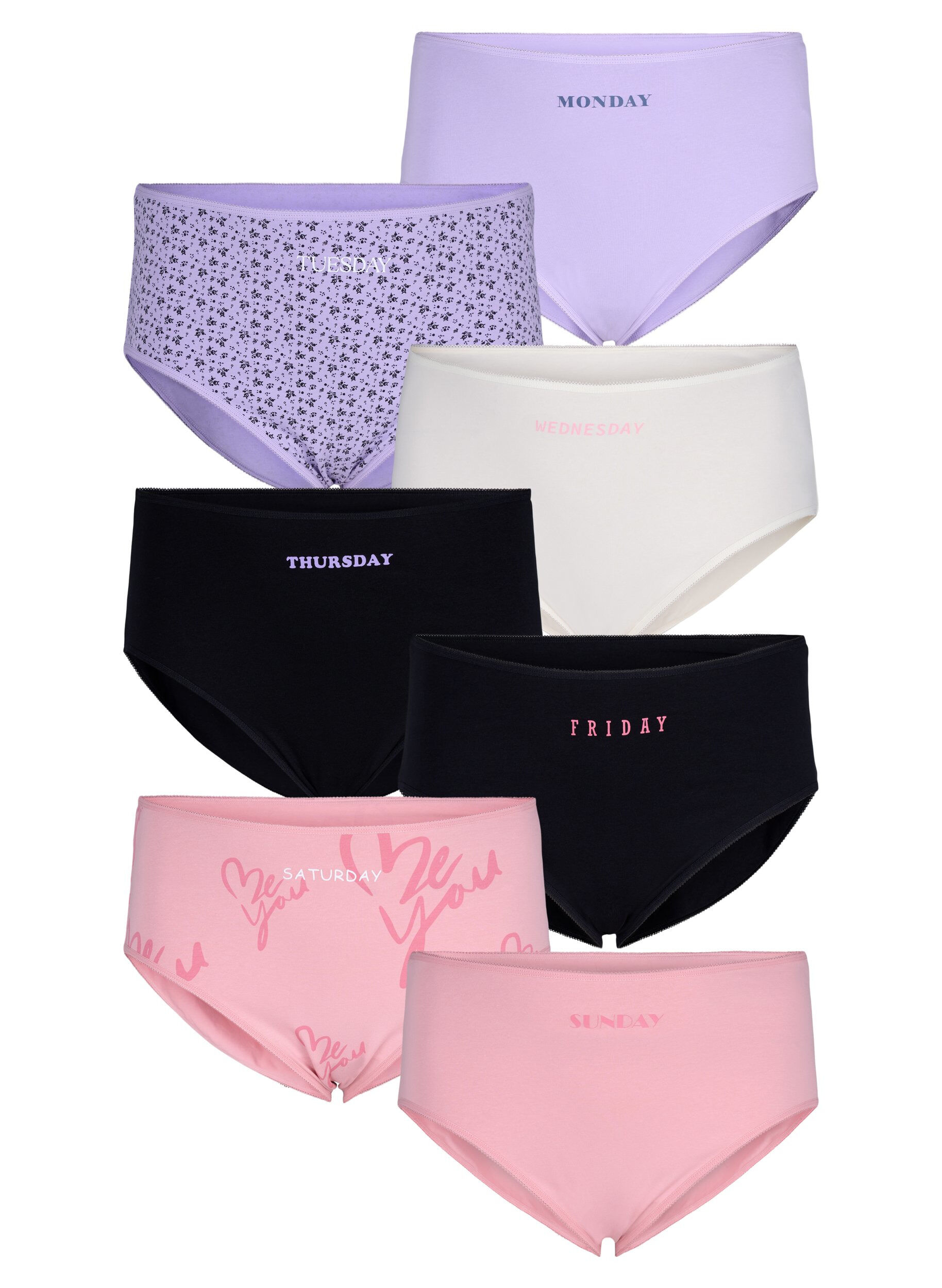 Zizzifashion 7-pack of panties with a regular waist, Purple, Packshot image number 0