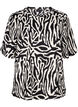 Short-sleeved blouse with zebra print, Black, Packshot image number 0