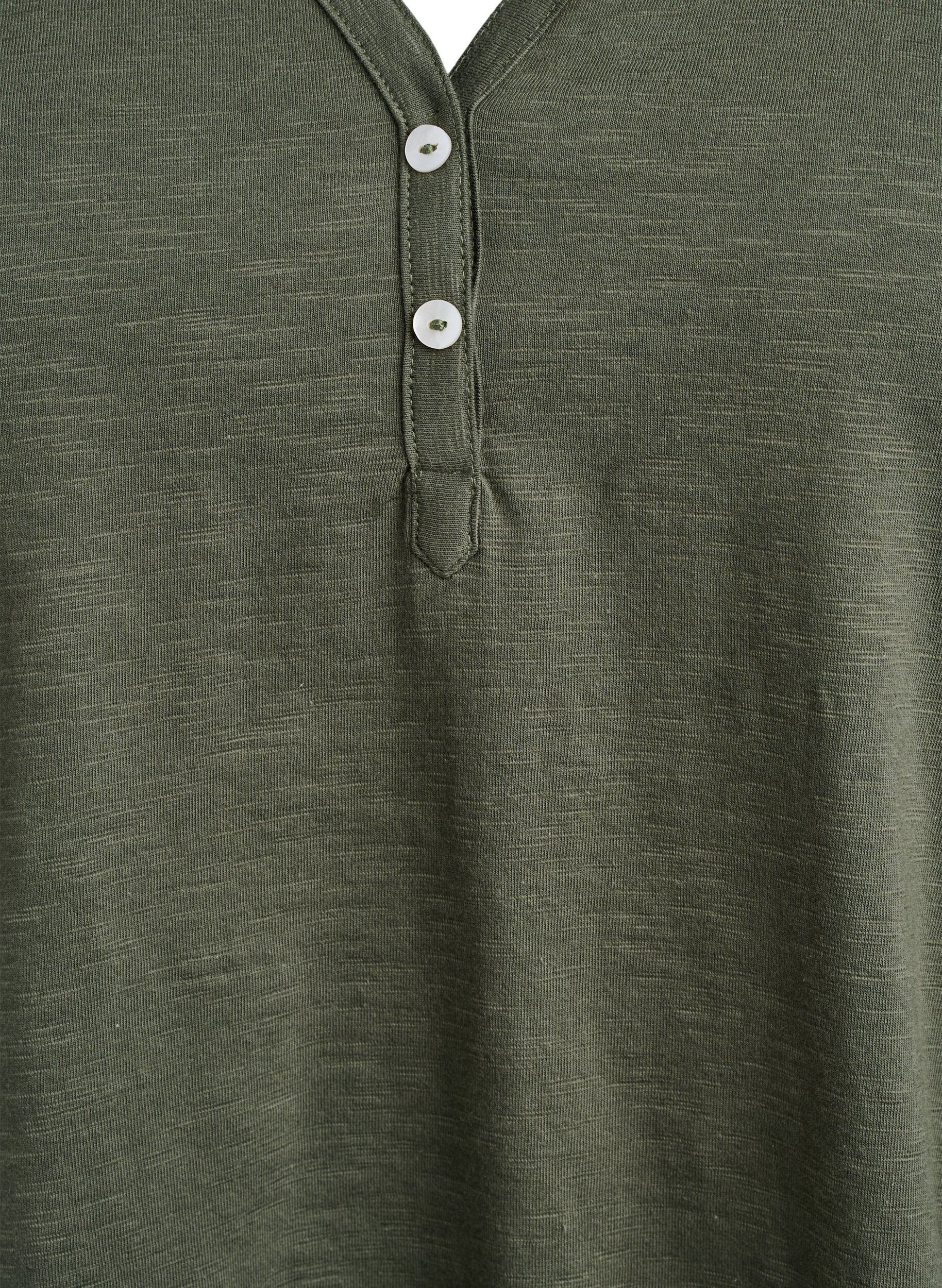 Zizzifashion T-shirt with button detail, Green, Packshot image number 2