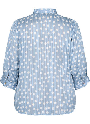 Printed shirt with 3/4 sleeves, Dusty Blue Dot, Packshot image number 1