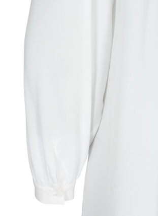 Long shirt with slightly puff sleeves, Bright White, Packshot image number 3
