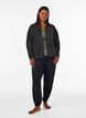 Fleece jacket with leopard print and a high collar, Black, Model image number 1