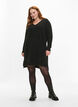 Knitted dress with slit, Dark Grey Melange, Model image number 2