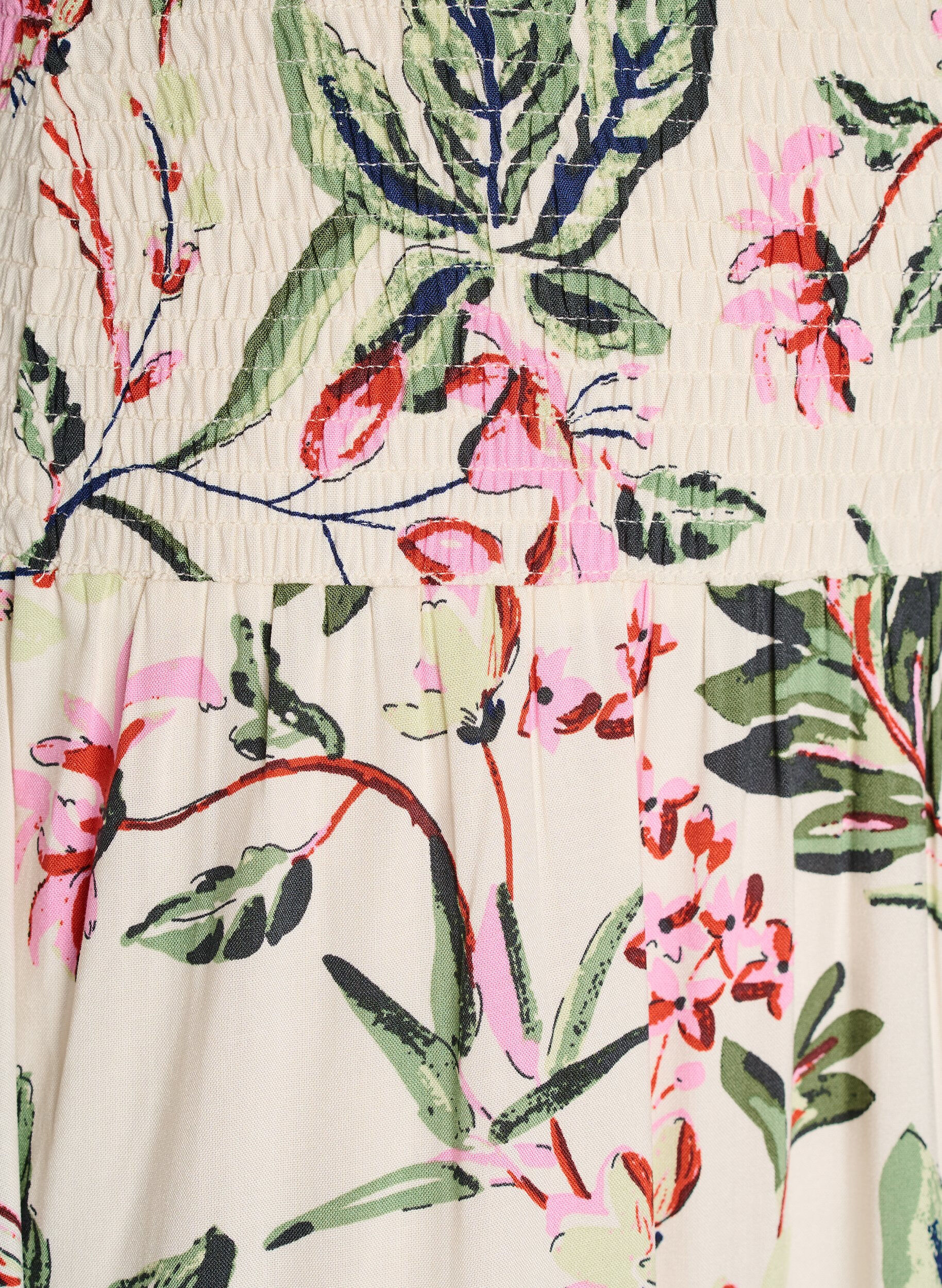 Zizzifashion Viscose maxi skirt with smocking, Vanilla, Packshot image number 2