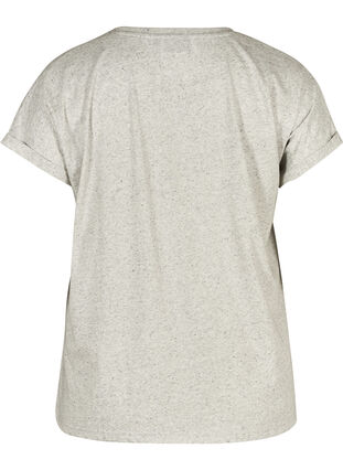 Marled cotton t-shirt, Light Grey Melange, Packshot image number 1