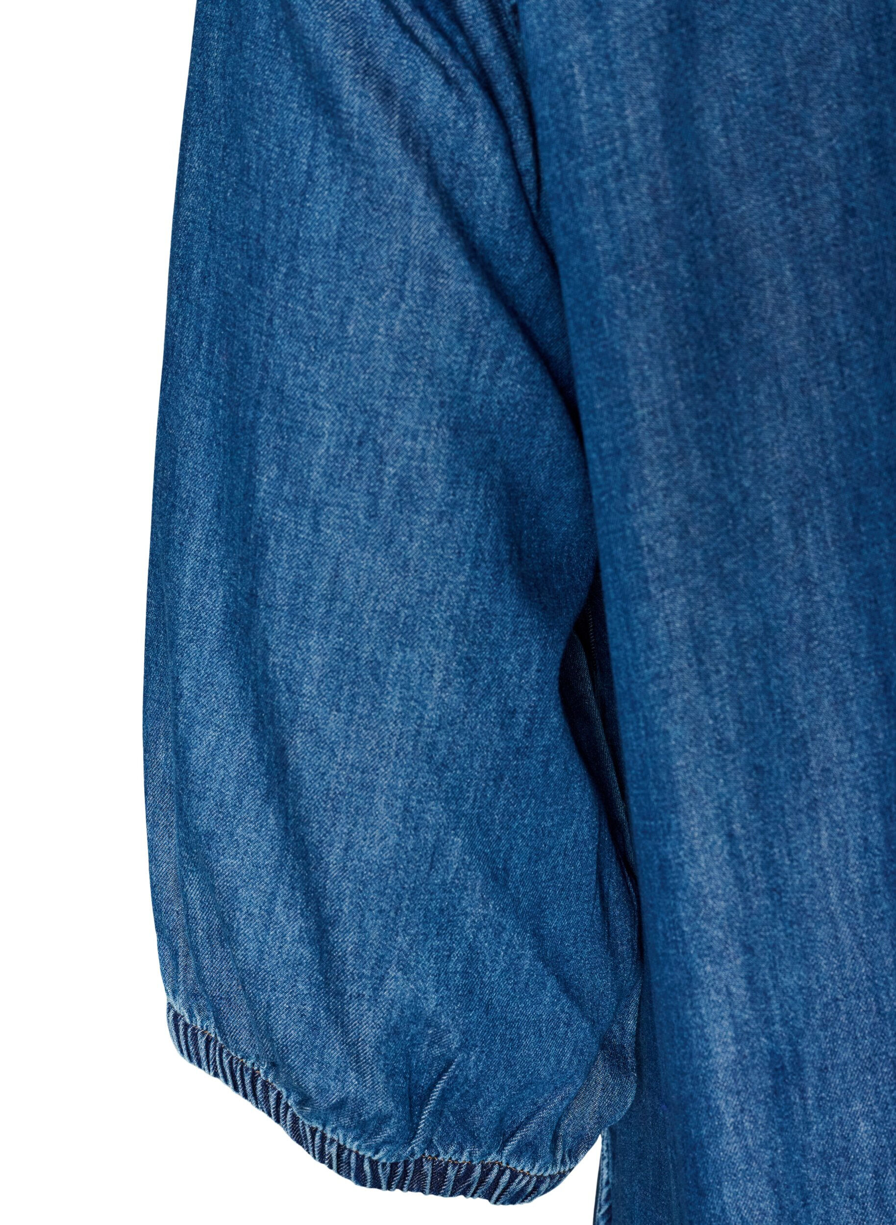 ZizzifashionDenim maxi dress with frilled tiers, Blue, Packshot image number 3