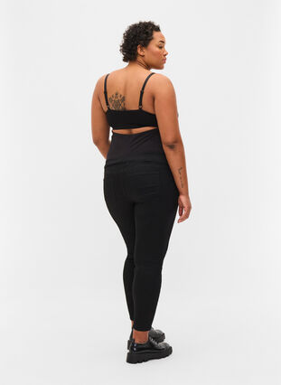 Maternity jeggings with back pockets, Black, Model image number 1
