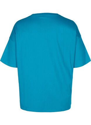 Short-sleeved cotton T-shirt, Fjord Blue, Packshot image number 1