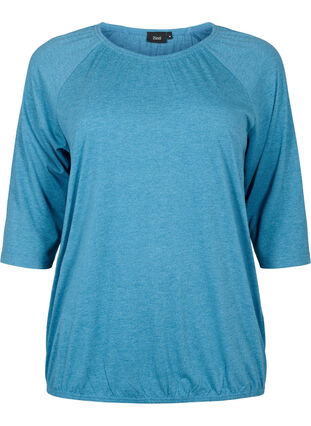 Malange blouse with 3/4 sleeves, Legion Blue Mel., Packshot image number 0