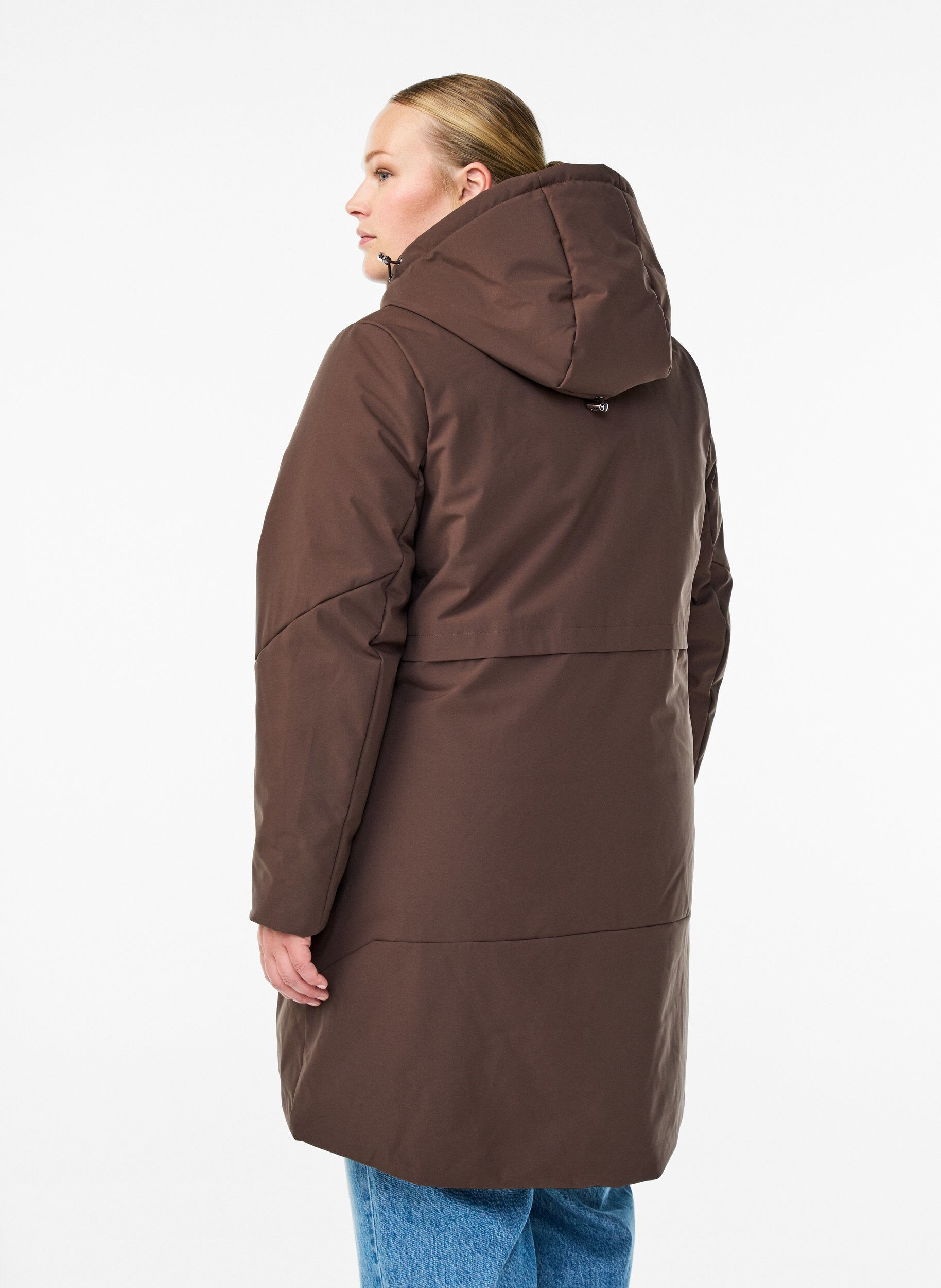 ZizzifashionWinter jacket with adjustable waist, Brown, Model image number 1