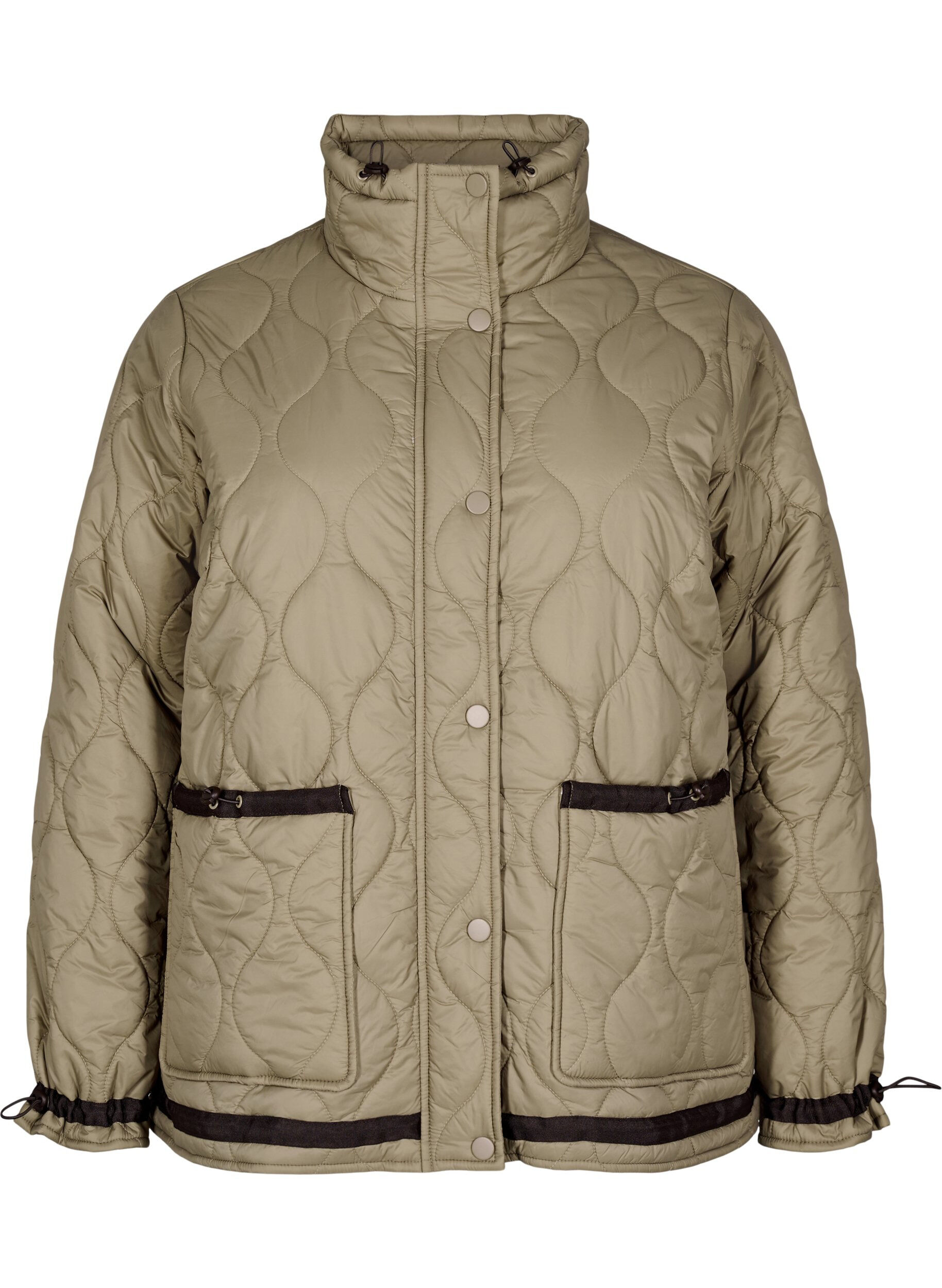 Short quilted jacket with contrast details