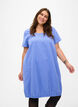 Short sleeve cotton dress, Blue, Model image number 0