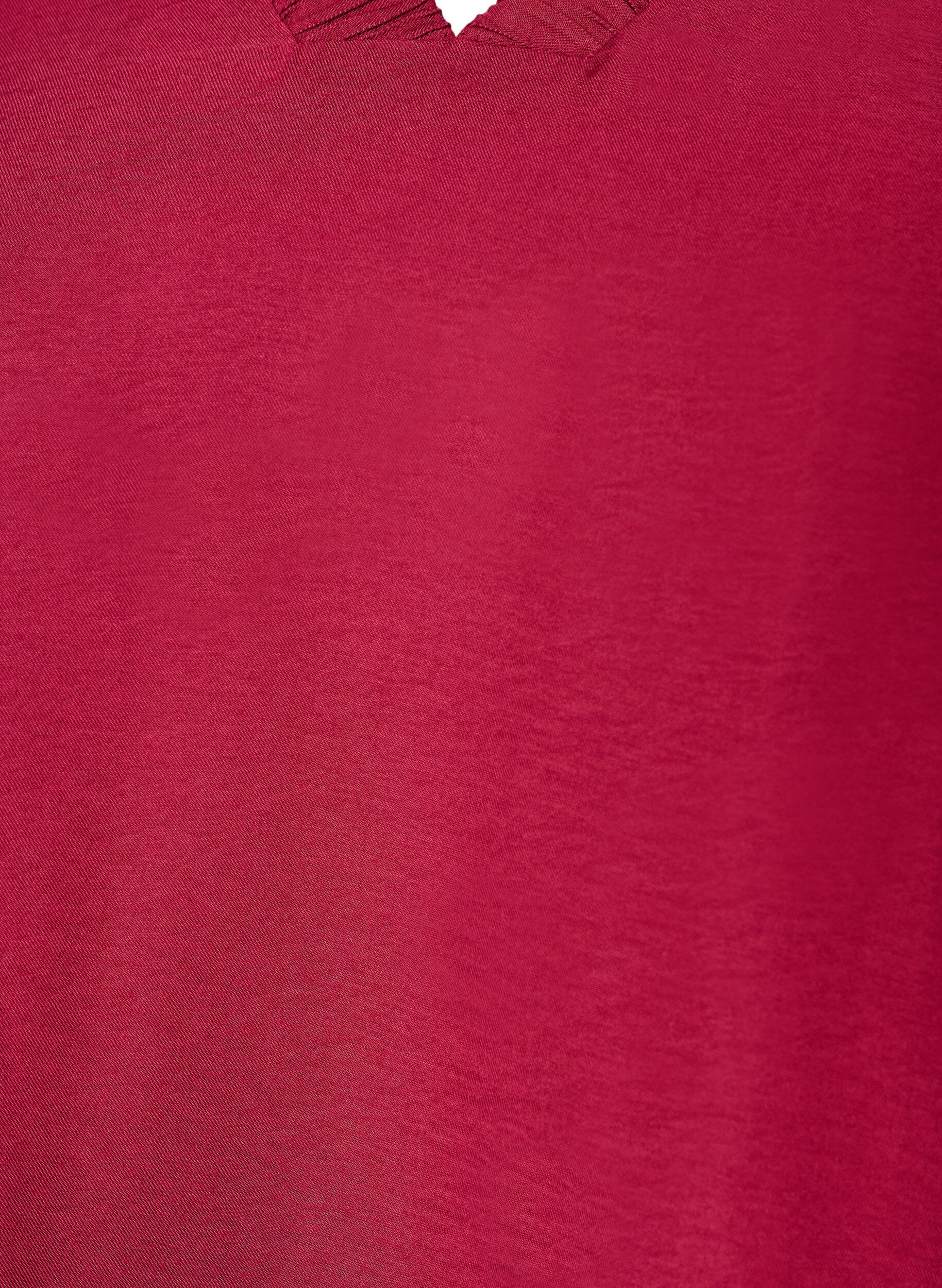 ZizzifashionTunic with balloon sleeves and a V-neck, Red, Packshot image number 2