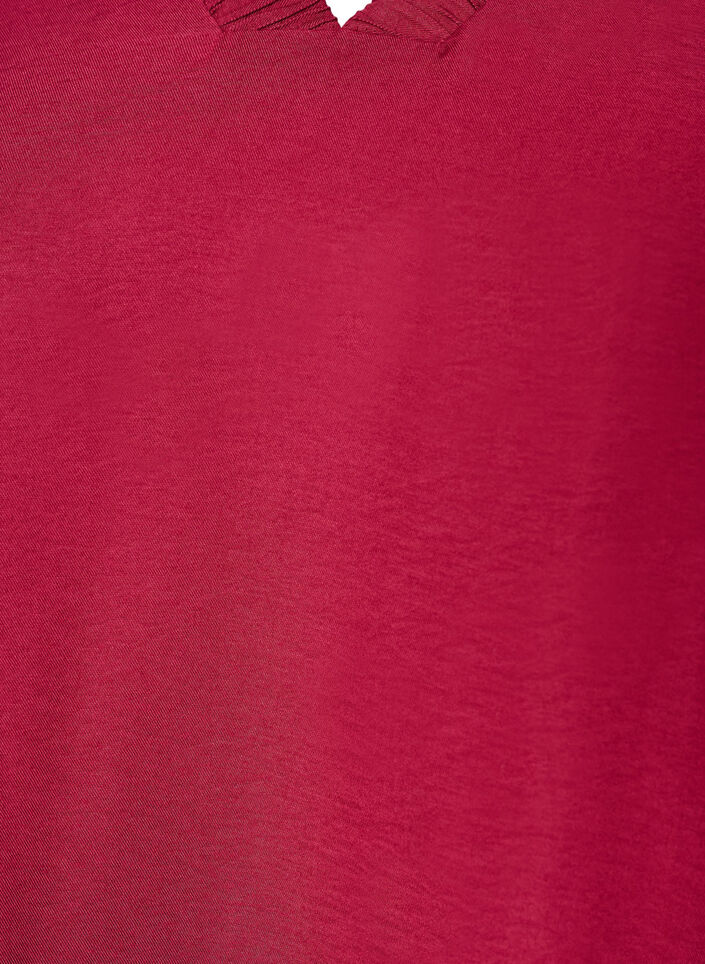 Tunic with balloon sleeves and a V-neck, Red, Packshot image number 2