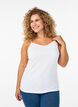 Basic cotton spaghetti strap top, White, Model image number 0