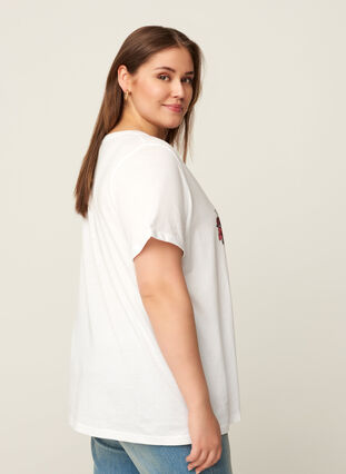 Short-sleeved t-shirt with print, Bright White, Model image number 1
